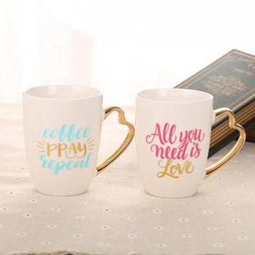 廠家直售新骨瓷陶瓷杯描金手柄創意馬克杯情侶杯對杯