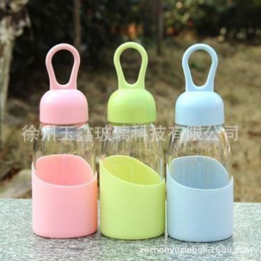 水滴杯定制logo 隨手杯 水滴杯玻璃瓶 廣告杯 玻璃水杯定制玻璃杯